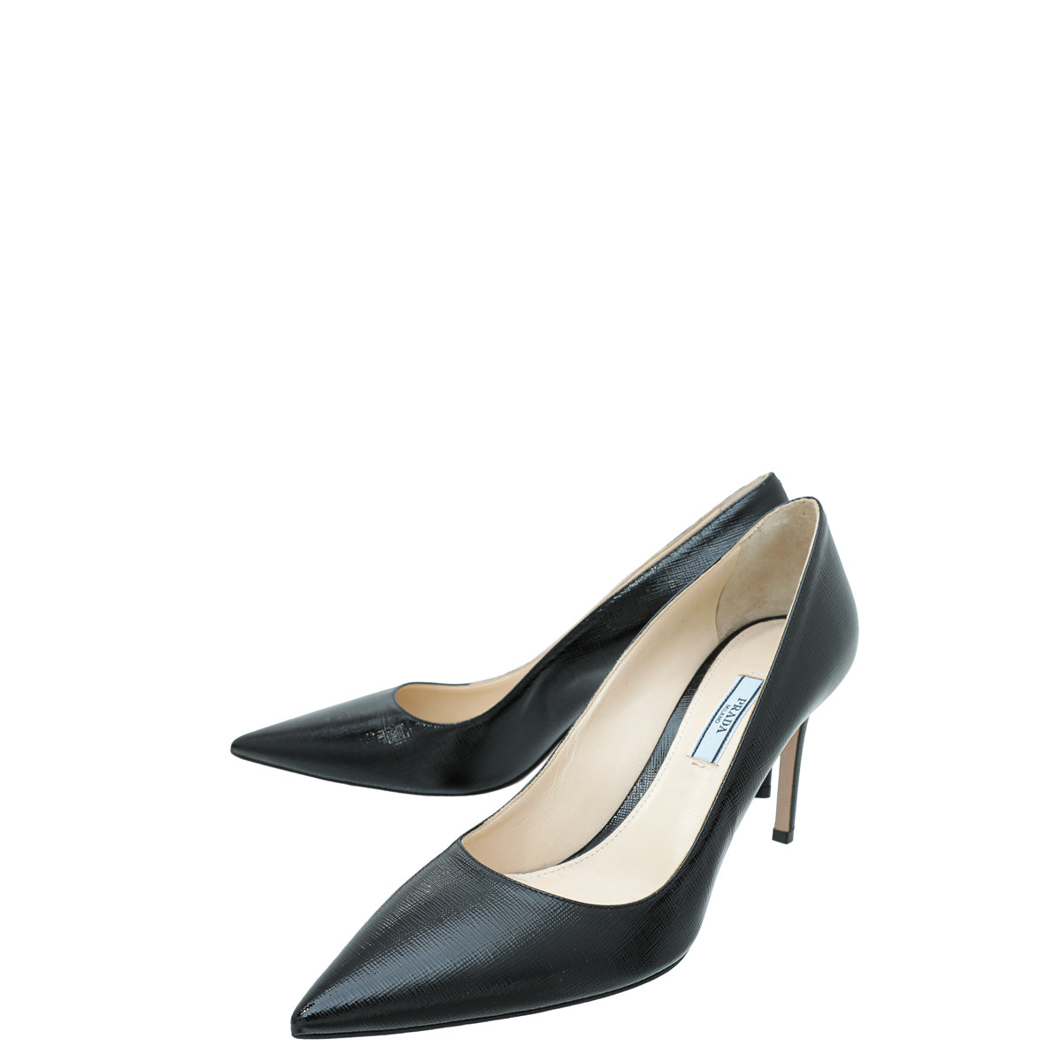 Prada Black Vernis Pointed Toe Pumps 40-Prada-THE CLOSET