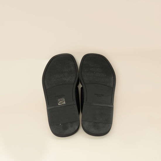Prada Black Logo Crisscross Slides Men's Sandal 9.5-Prada-THE CLOSET