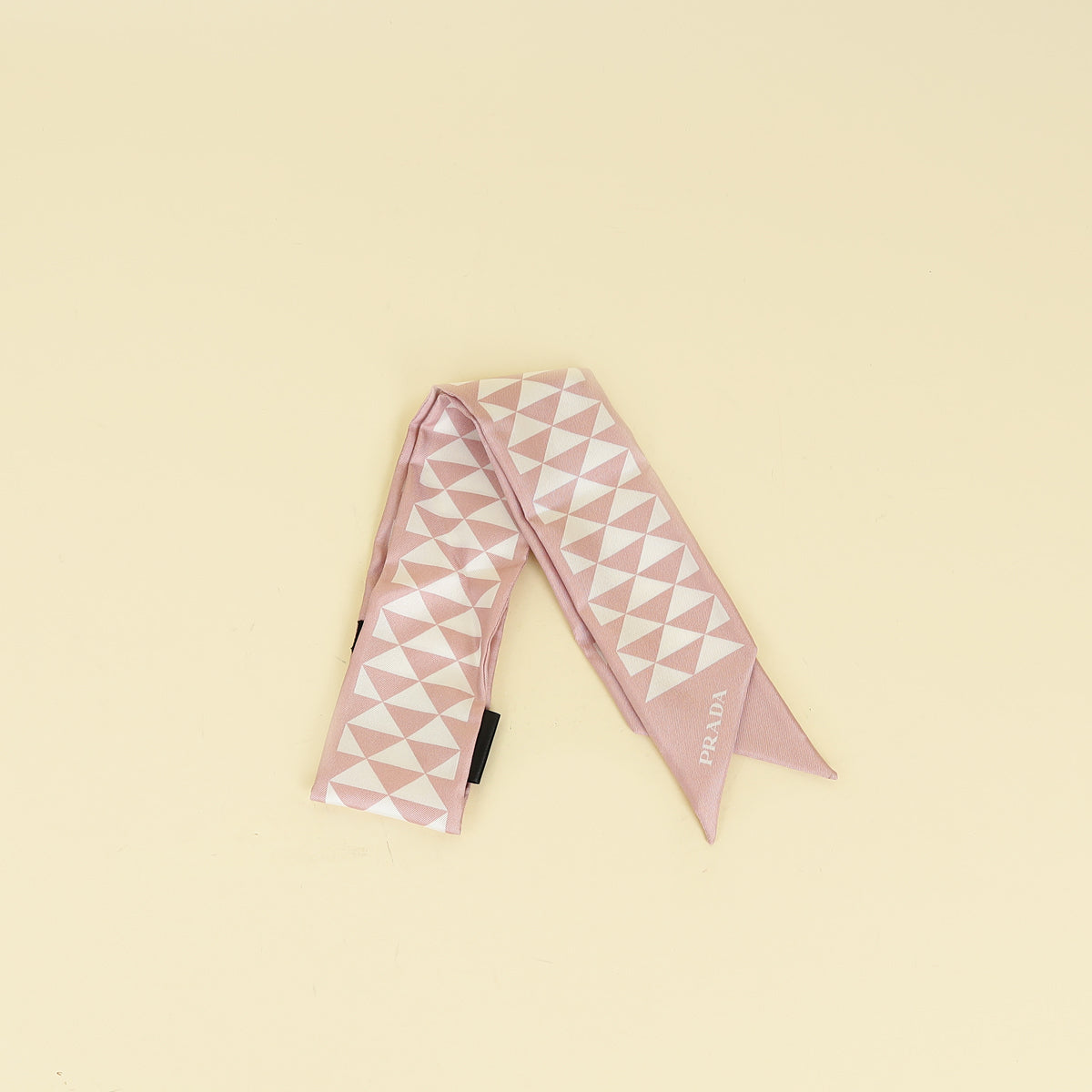 Prada Bicolor Triangle Symbole Print Silk Twill Scarf