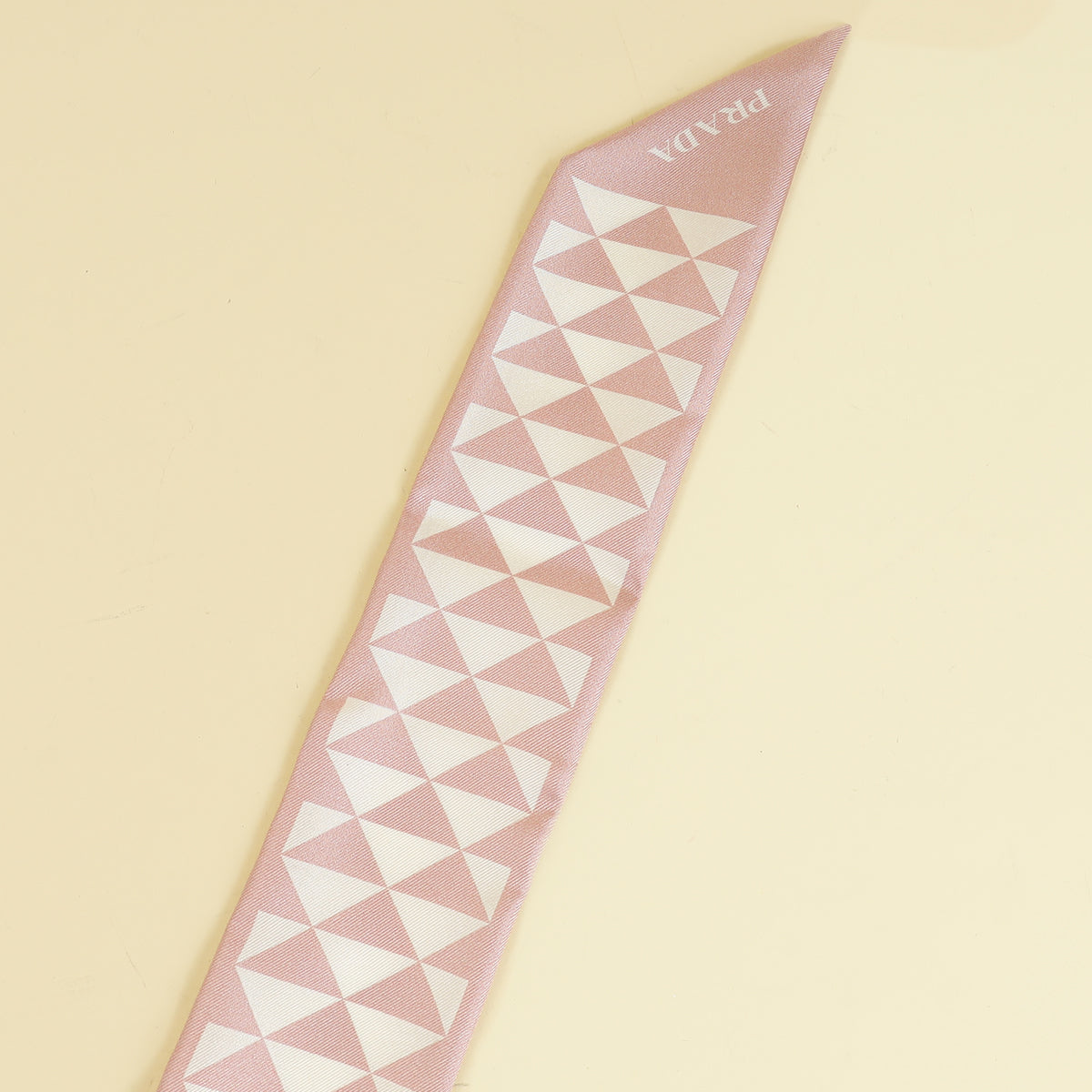 Prada Bicolor Triangle Symbole Print Silk Twill Scarf