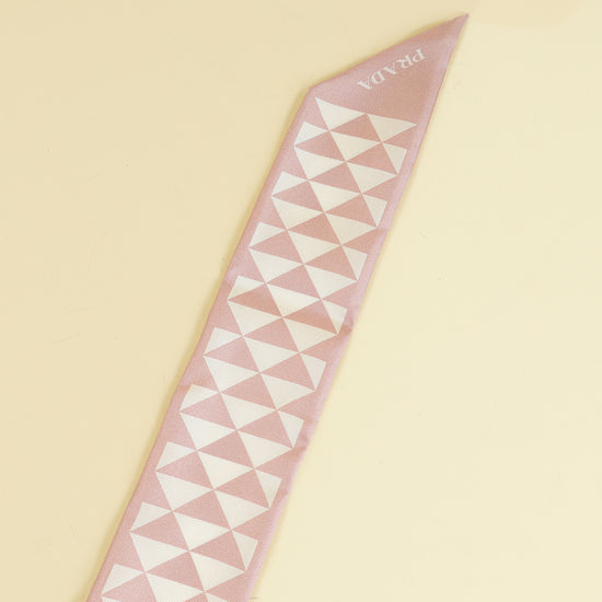 Prada Bicolor Triangle Symbole Print Silk Twill Scarf