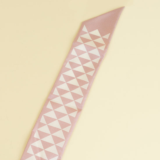 Prada Bicolor Triangle Symbole Print Silk Twill Scarf