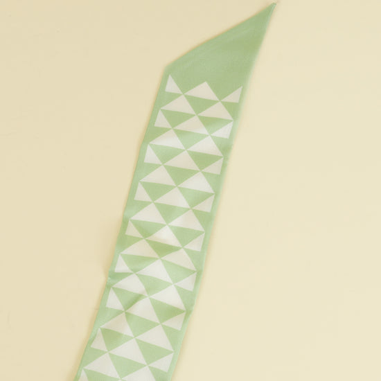 Prada Bicolor Triangle Symbole Print Silk Twill Scarf