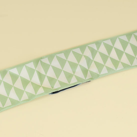 Prada Bicolor Triangle Symbole Print Silk Twill Scarf