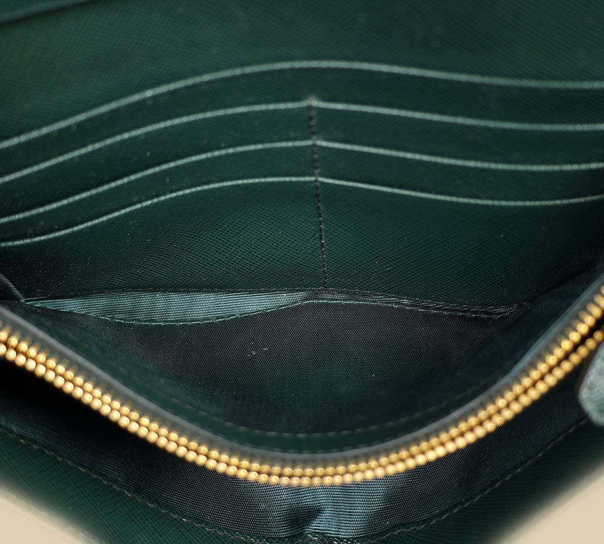 Prada Dark Green Lux Long Continental Wallet-Prada-THE CLOSET