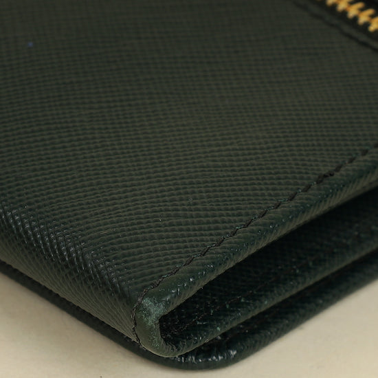 Prada Dark Green Lux Long Continental Wallet-Prada-THE CLOSET