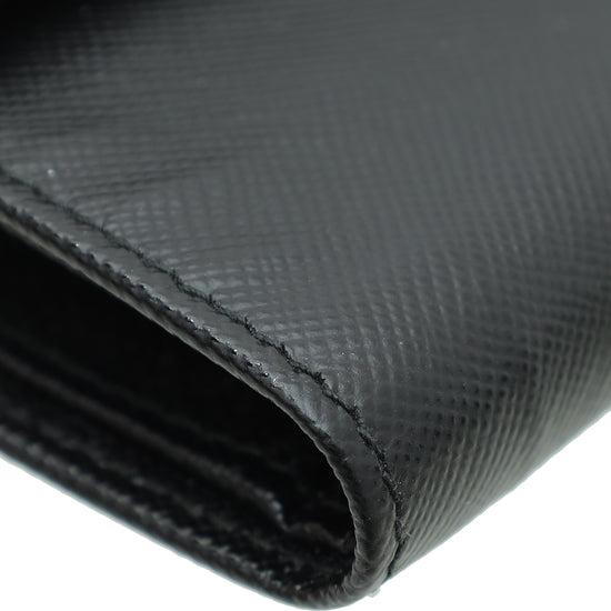 Prada Black Bow Trifold Wallet