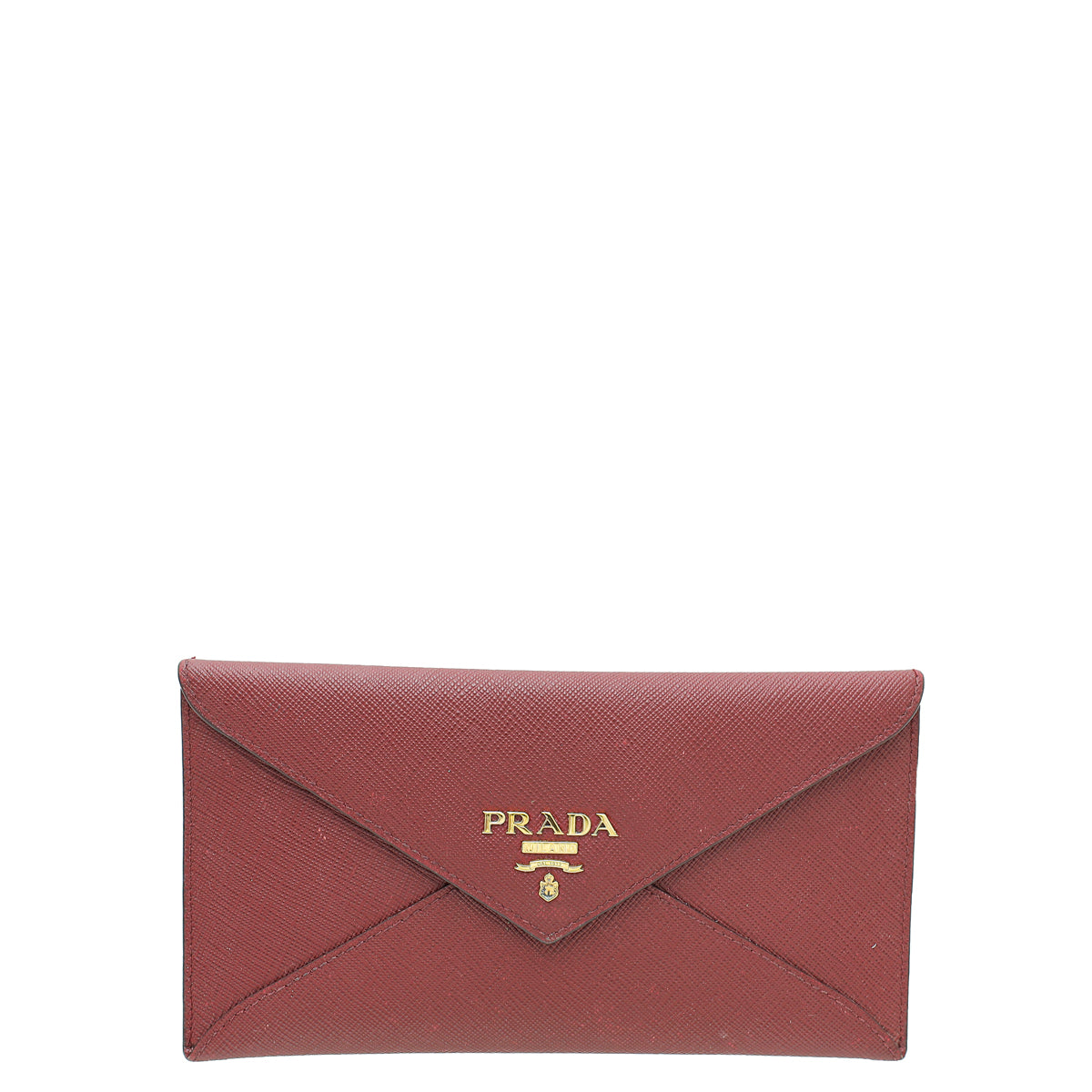 Prada Burgundy Logo Envelope Slim Wallet-Prada-THE CLOSET
