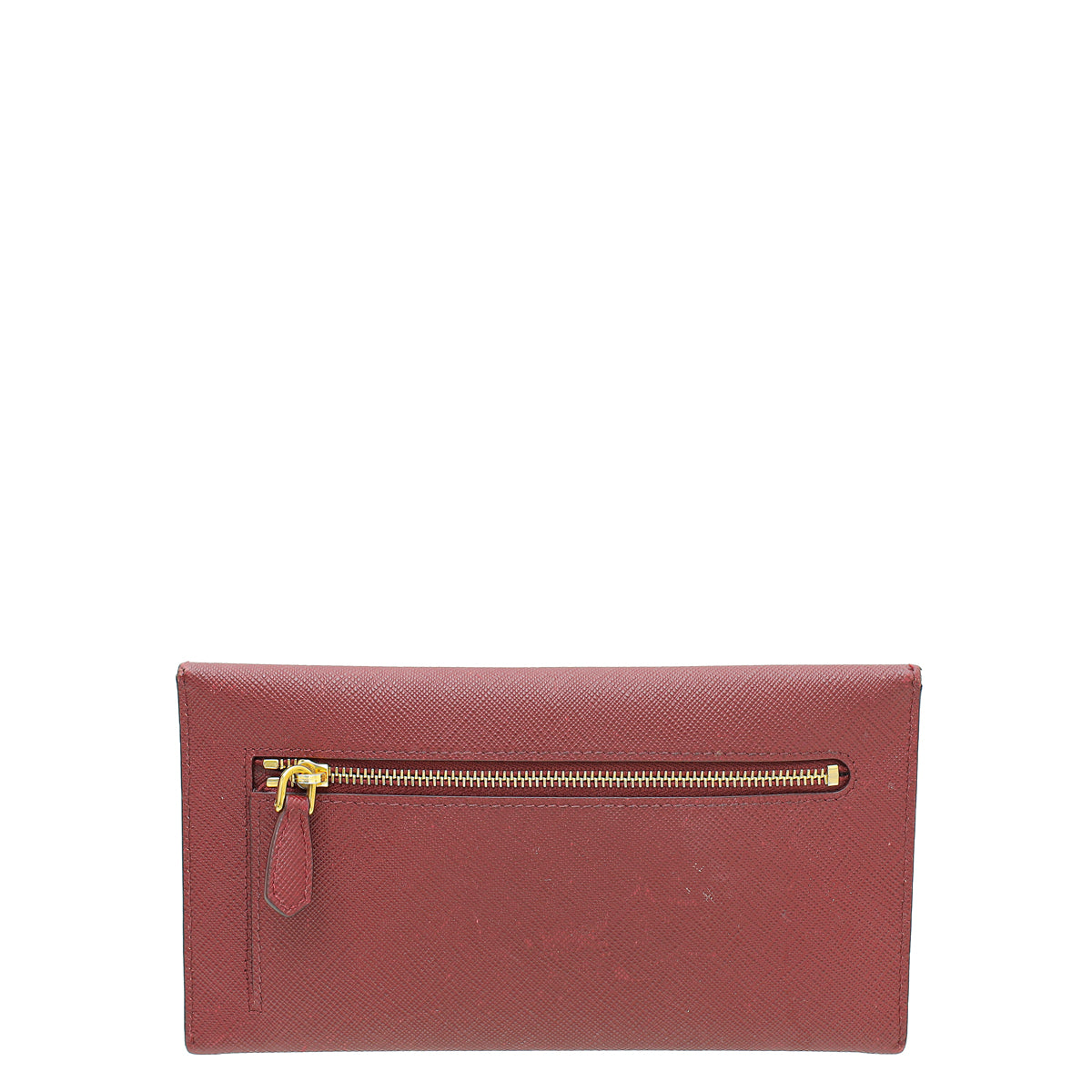 Prada Burgundy Logo Envelope Slim Wallet-Prada-THE CLOSET