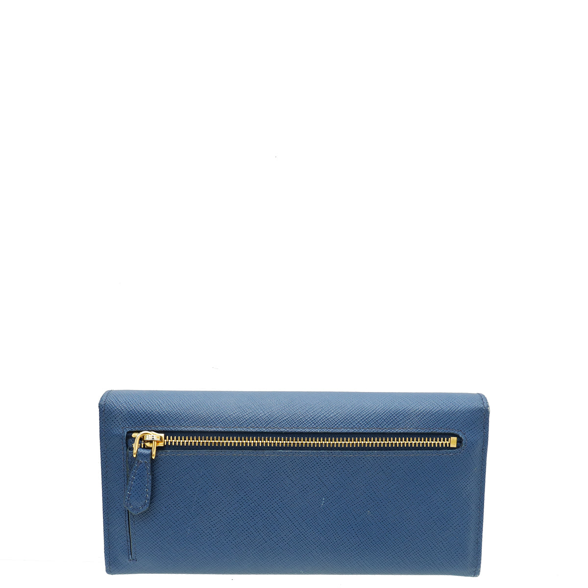 Prada Blue Metal Continental Wallet W/ Removable Card Holder-Prada-THE CLOSET