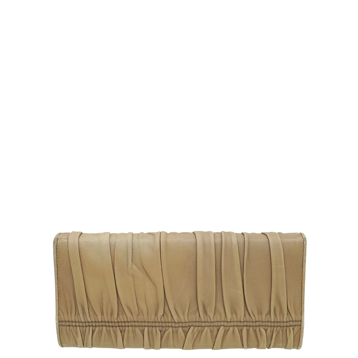 Prada Taupe Gaufre Flap Long Wallet-Prada-THE CLOSET