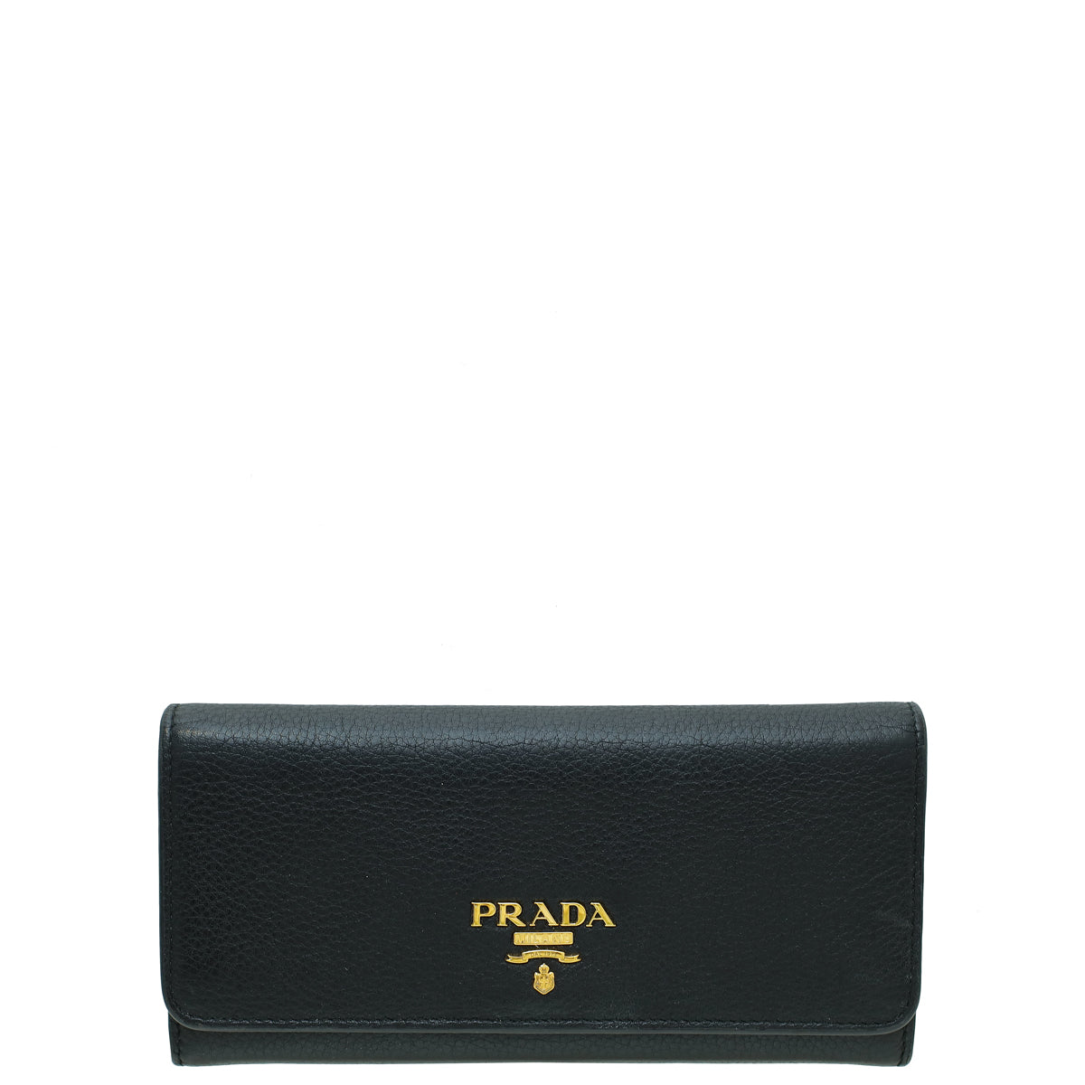 Prada Logo Daino Leather Continental Large Wallet-Prada-THE CLOSET