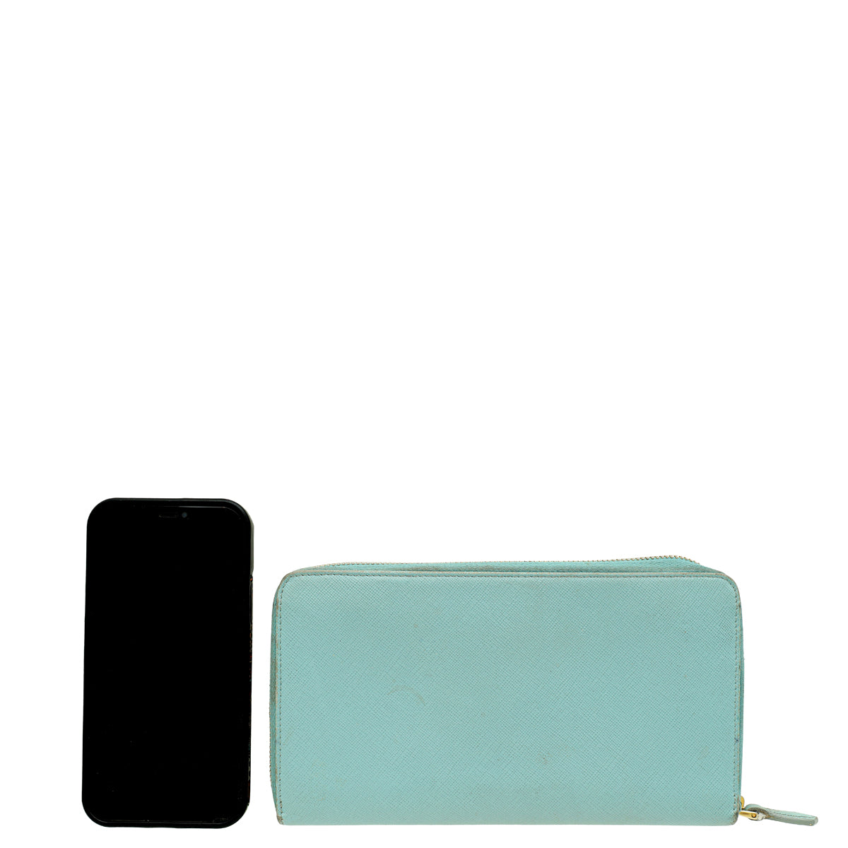 Prada Anice Blue Zip Around Organizer Wallet-Prada-THE CLOSET