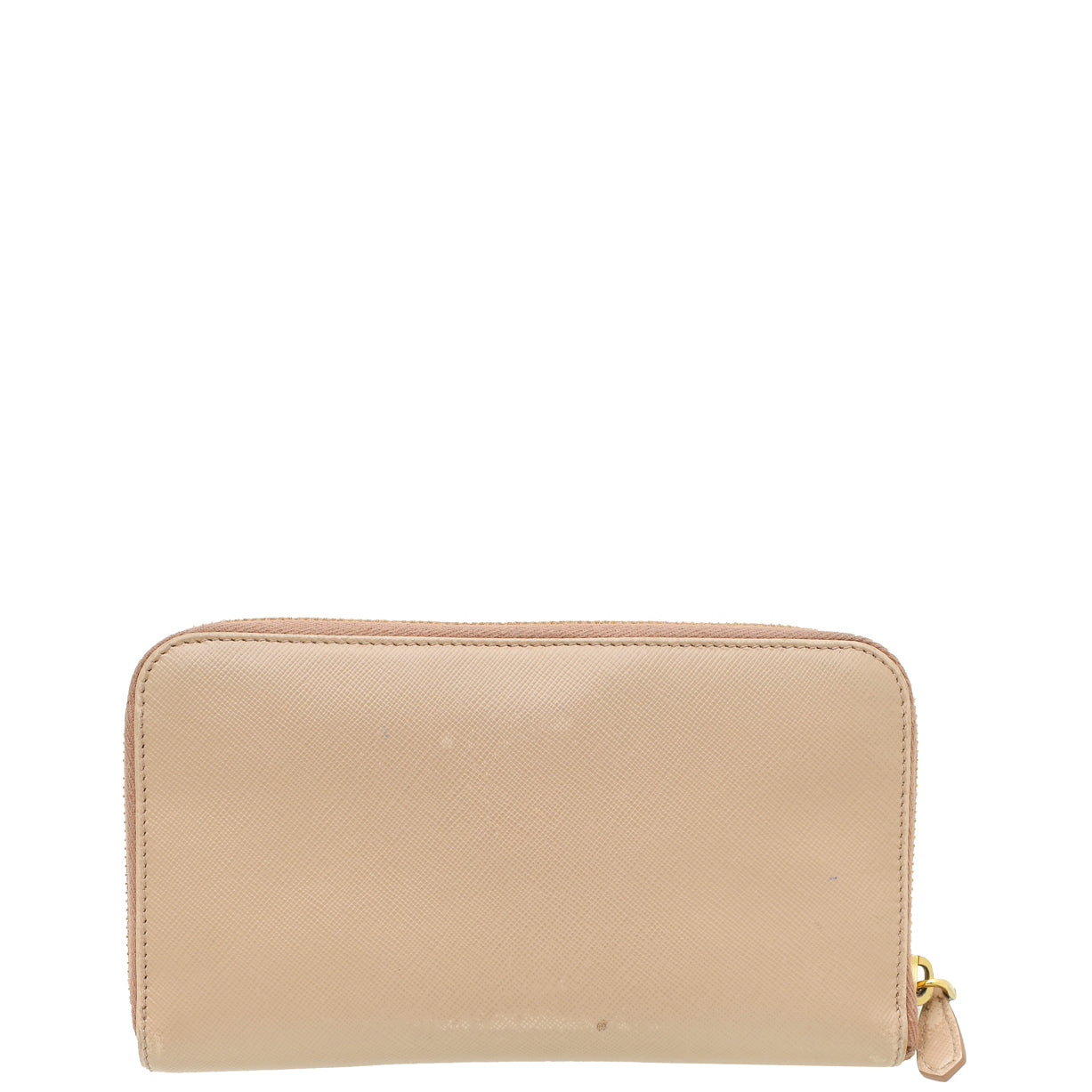 Prada Beige Logo Lux Zip Around Wallet-Prada-THE CLOSET