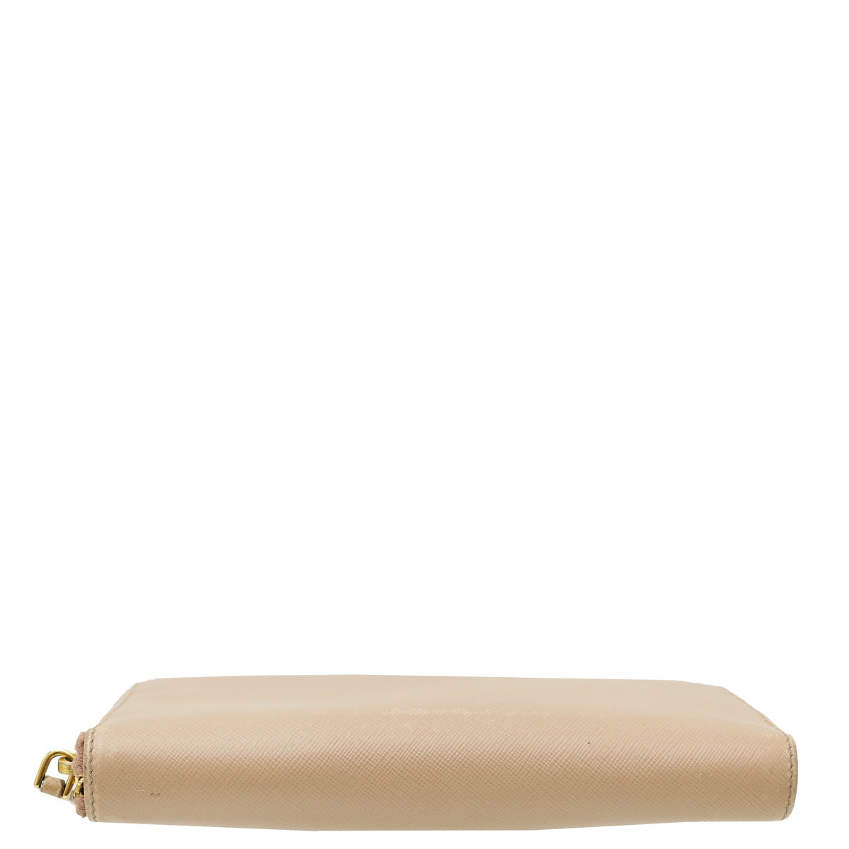 Prada Beige Logo Lux Zip Around Wallet