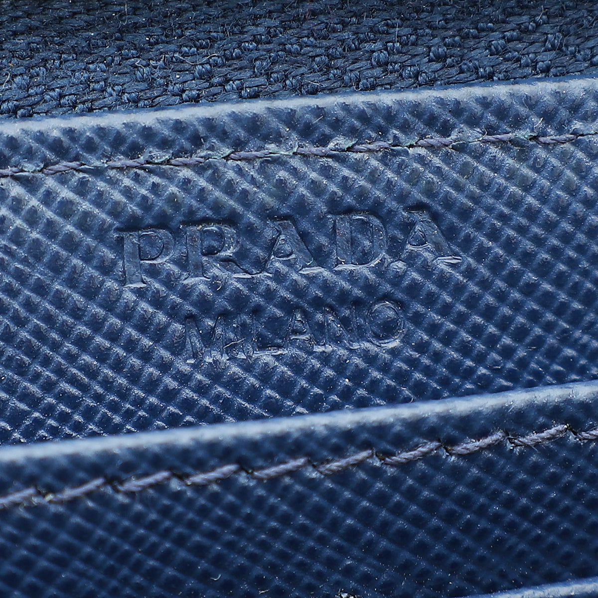 Prada Blue Lux Long Zip Wallet