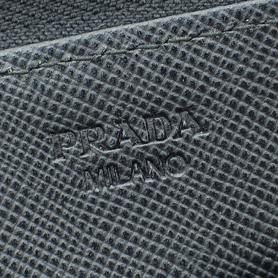 Prada Black Oro Zip Around Wallet