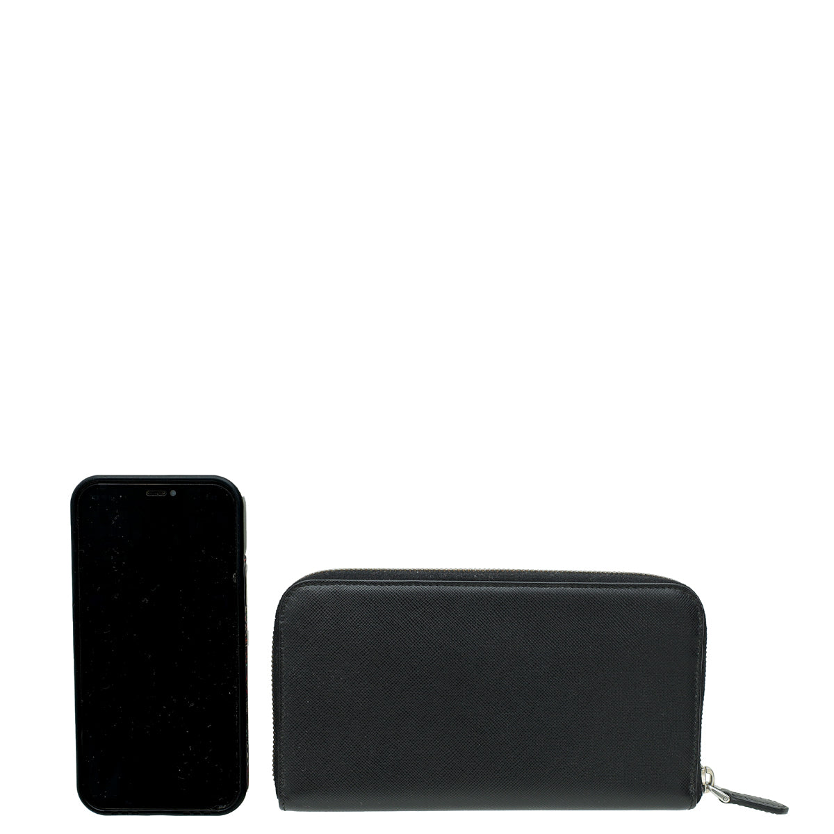 Prada Black Oro Zip Around Wallet-Prada-THE CLOSET