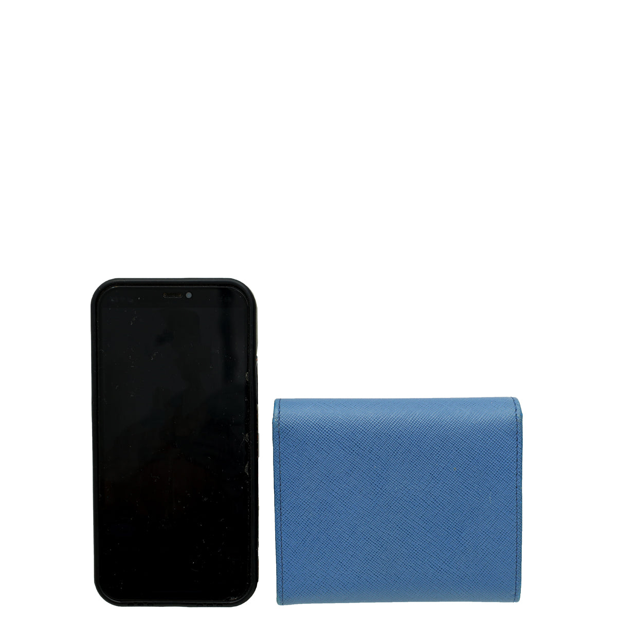 Prada Azzurro Metal Trifold Compact Wallet-Prada-THE CLOSET