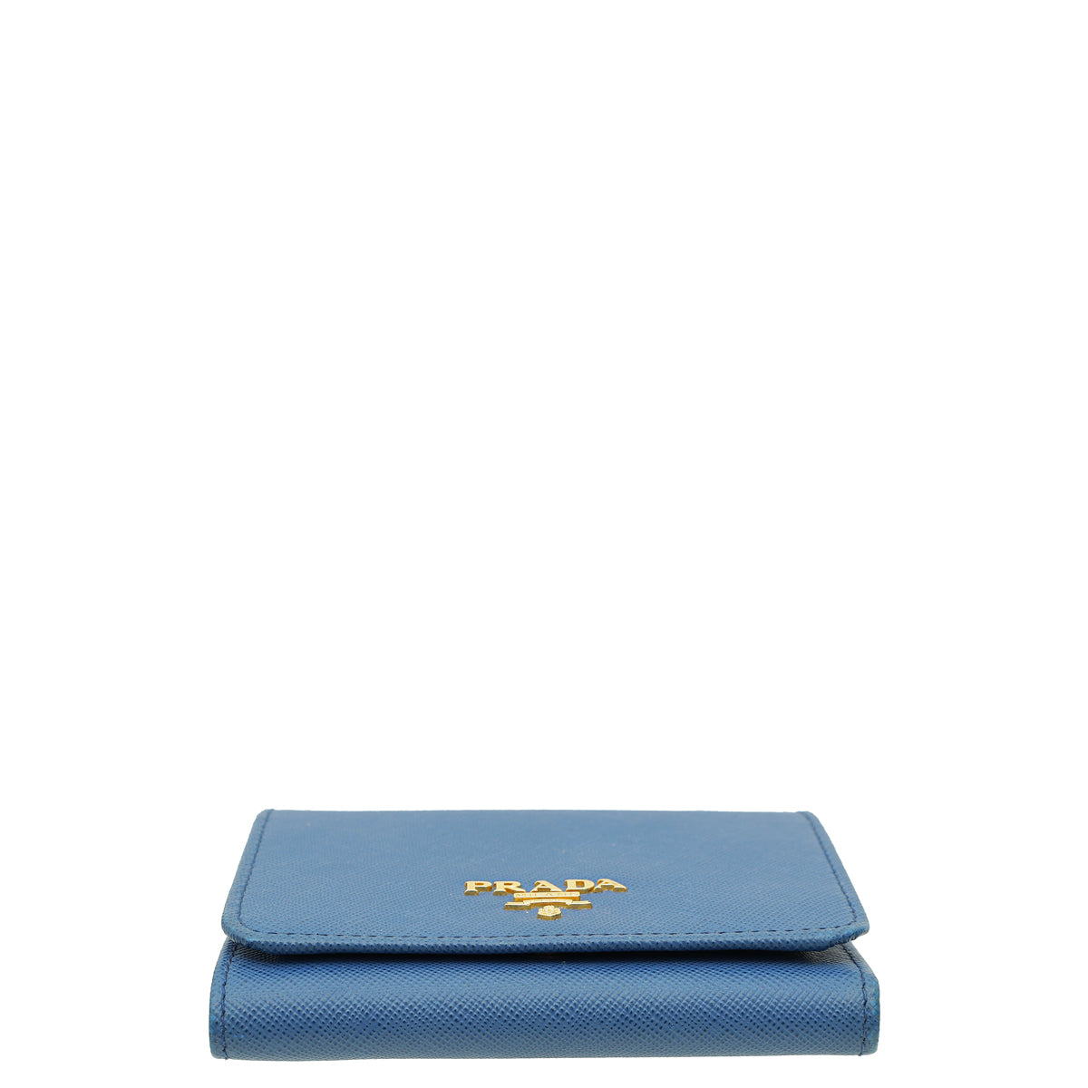 Prada Azzurro Metal Trifold Compact Wallet