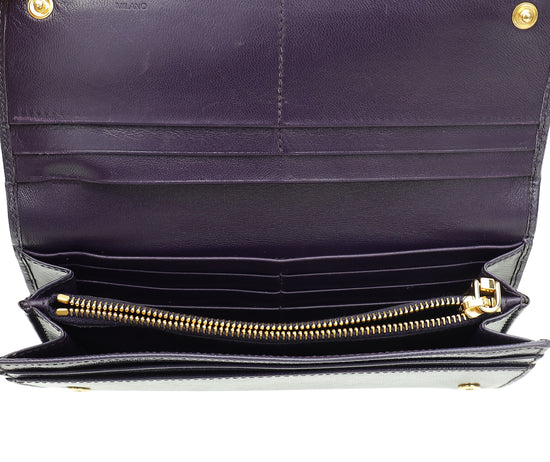 Prada Purple Lux Continental Wallet