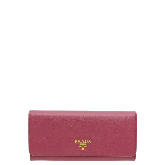 Prada Dark Mauve Lux Continental Wallet