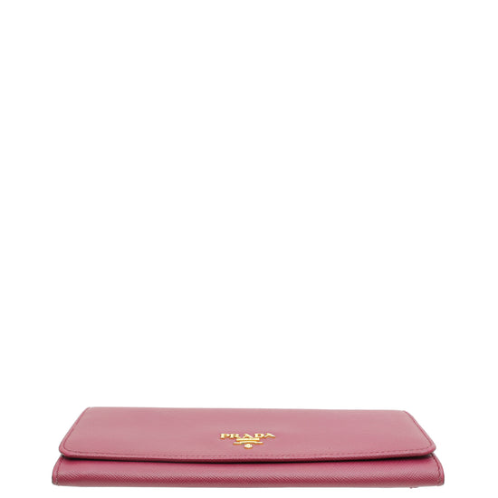 Prada Dark Mauve Lux Continental Wallet