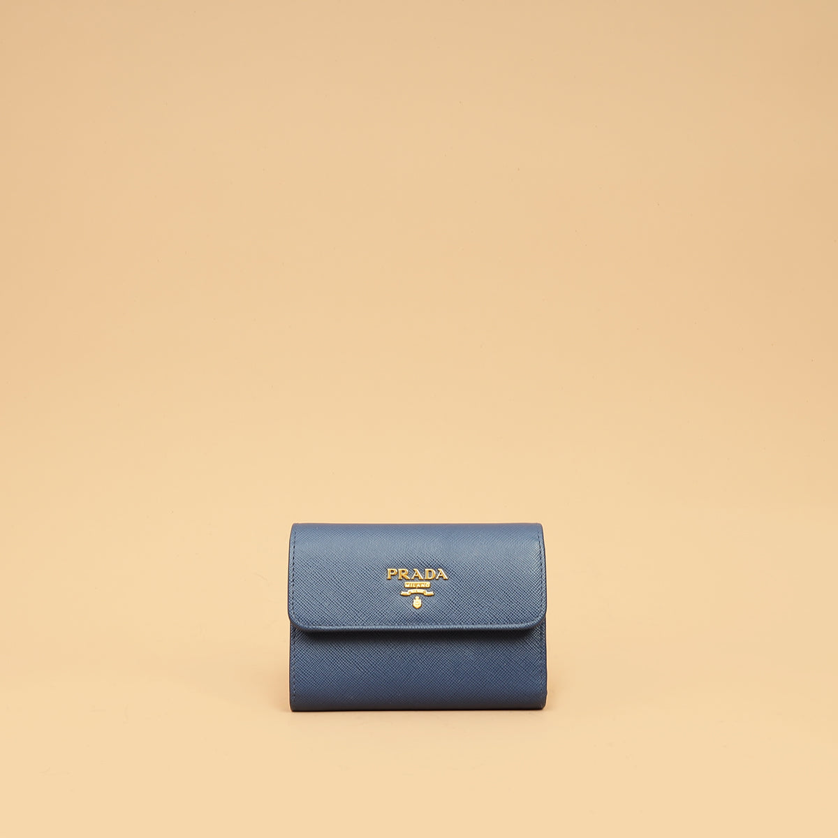 Prada Blue Trifold Small Wallet-Prada-THE CLOSET