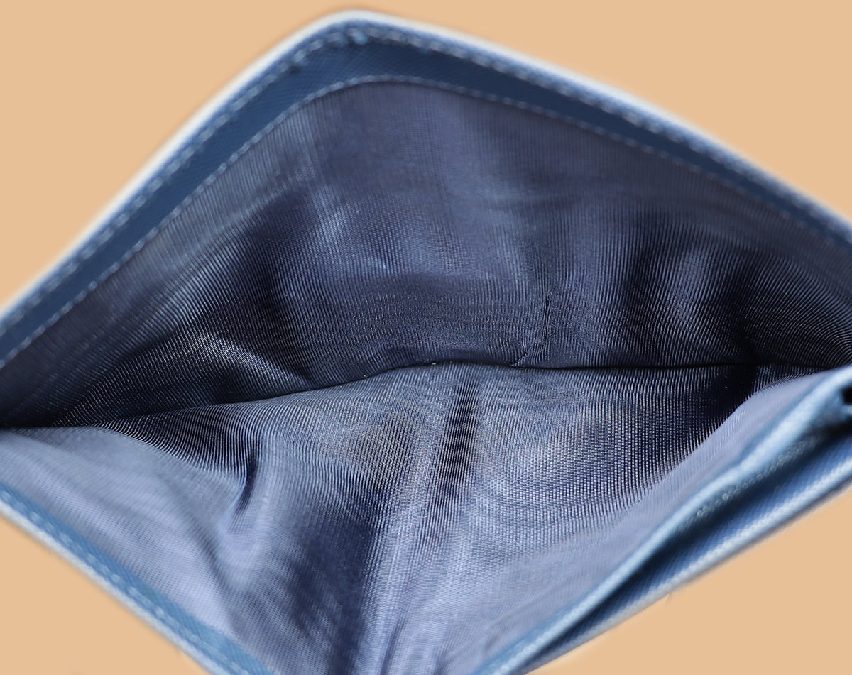 Prada Blue Trifold Small Wallet-Prada-THE CLOSET