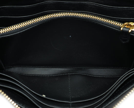 Prada Black Lux Long Zip Wallet