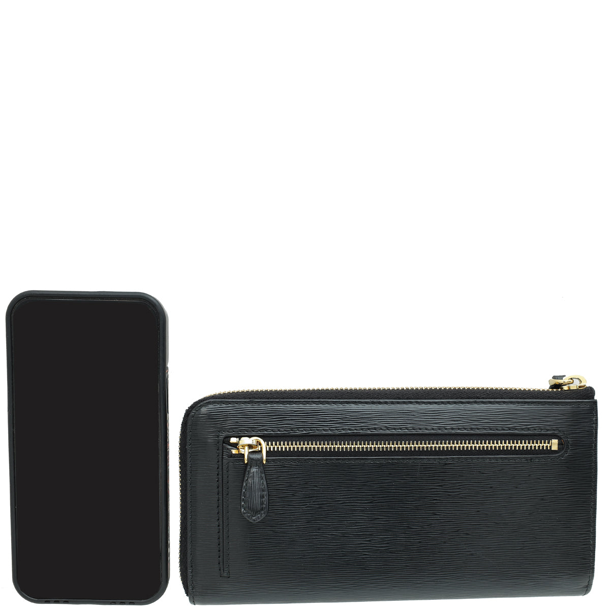 Prada Black Lux Long Zip Wallet