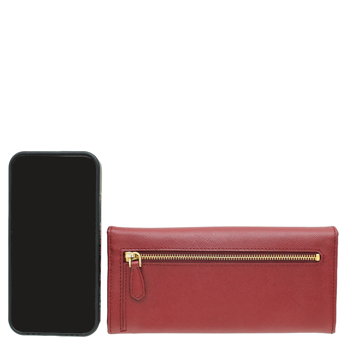 Prada Burgundy Long Continental Wallet-Prada-THE CLOSET