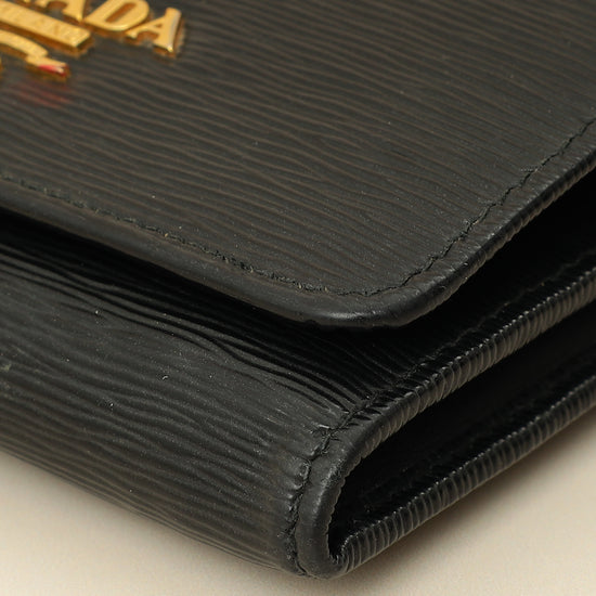 Prada Black Vitello Move Small Wallet-Prada-THE CLOSET