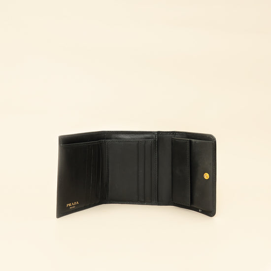 Prada Black Vitello Move Small Wallet-Prada-THE CLOSET
