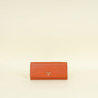 Prada Papaya Long Continental Wallet