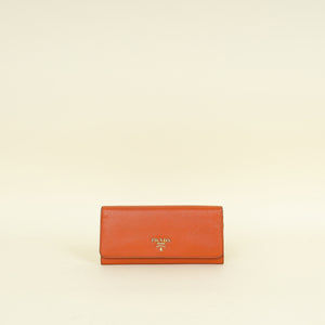 Prada Papaya Long Continental Wallet