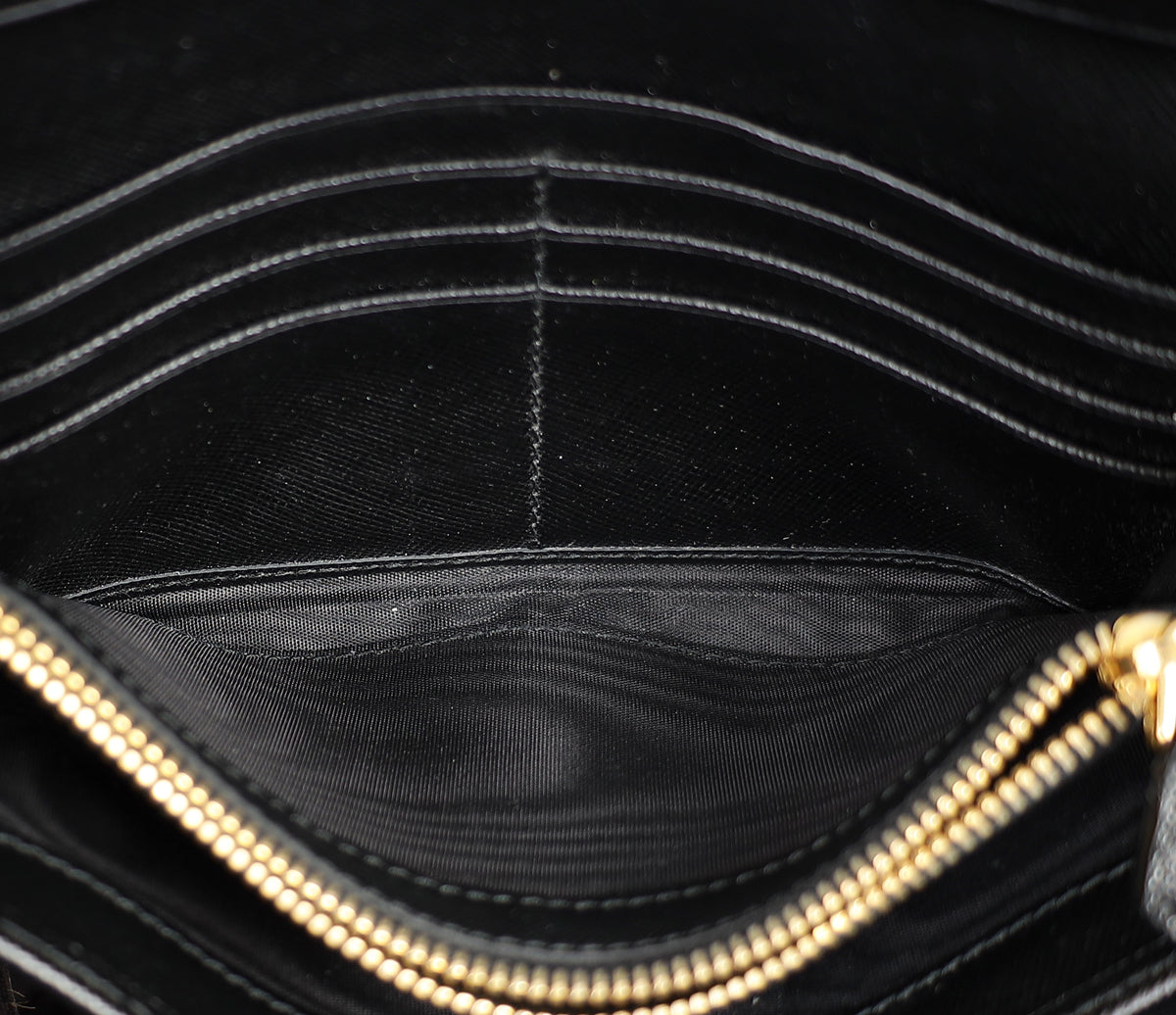 Prada Black Lux Continental Long Wallet-Prada-THE CLOSET