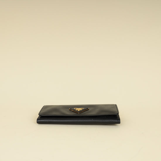 Prada Black Lux Continental Long Wallet-Prada-THE CLOSET