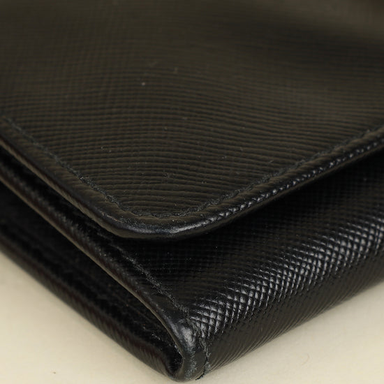 Prada Black Lux Continental Long Wallet-Prada-THE CLOSET