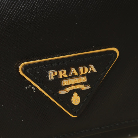 Prada Black Lux Continental Long Wallet-Prada-THE CLOSET