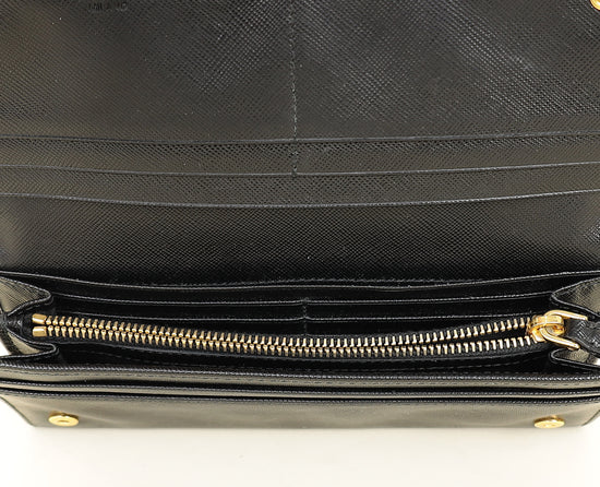 Prada Black Lux Continental Long Wallet-Prada-THE CLOSET