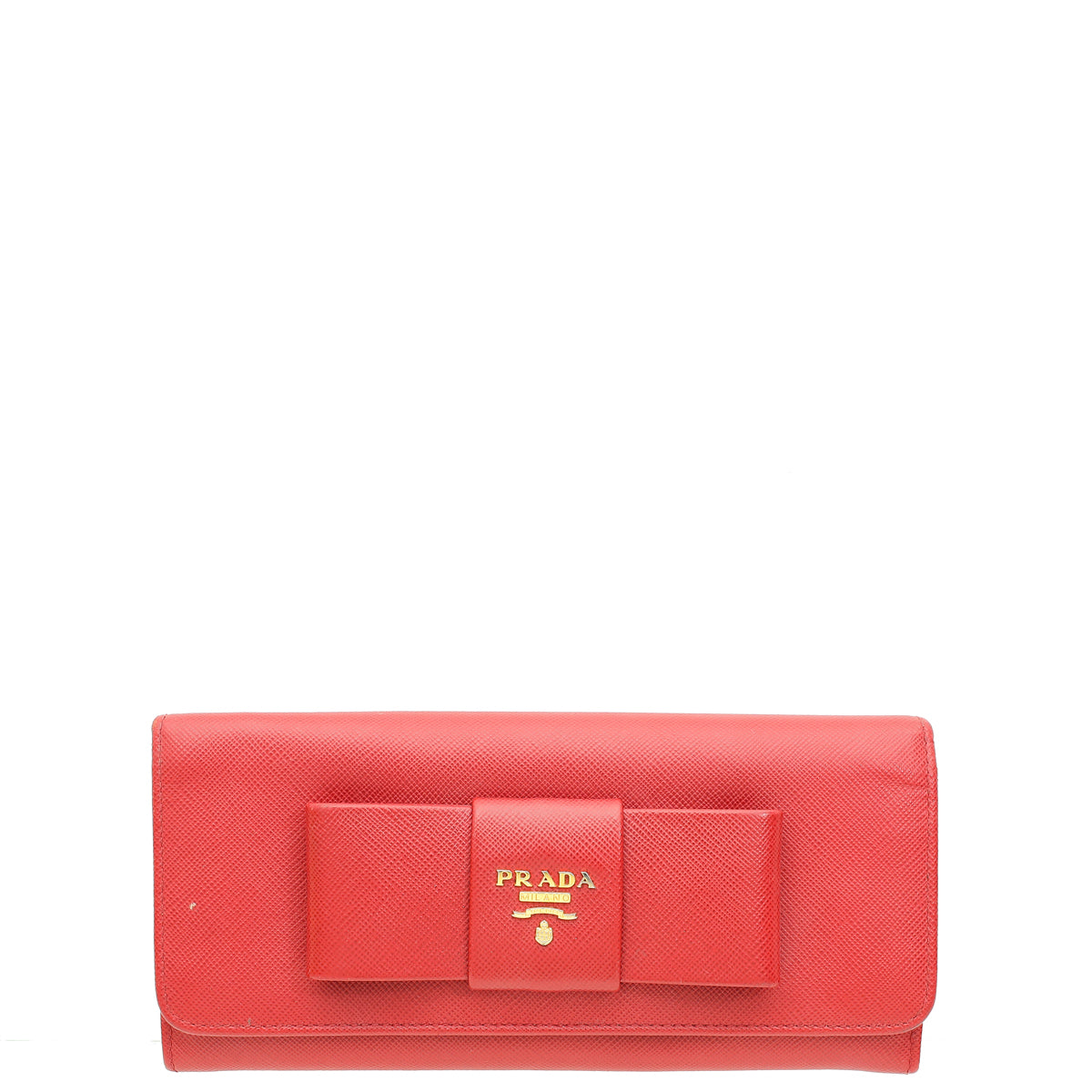 Prada Red Lux Bow Continental Wallet-Prada-THE CLOSET