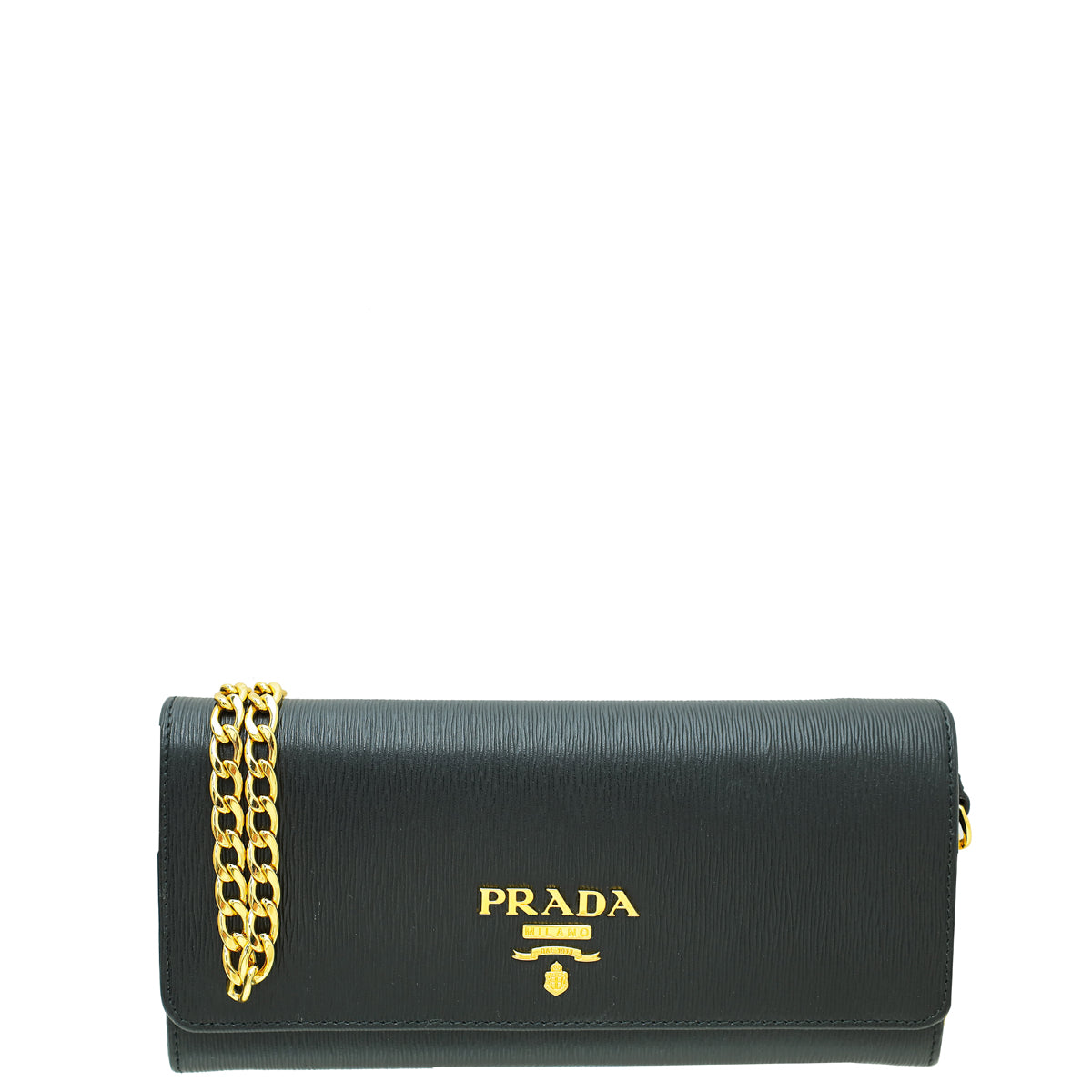 Prada Black Vitello Move Wallet on Chain-Prada-THE CLOSET
