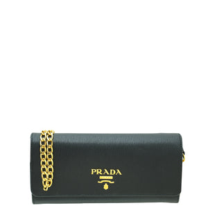 محفظة Prada Black Vitello Move على السلسلة 