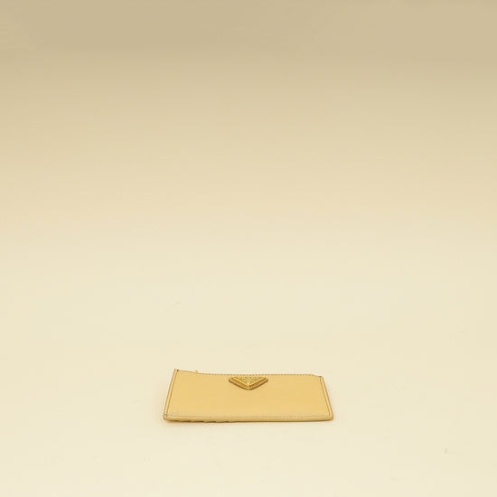 Prada Metallic Gold Zipped Card Holder-Prada-THE CLOSET