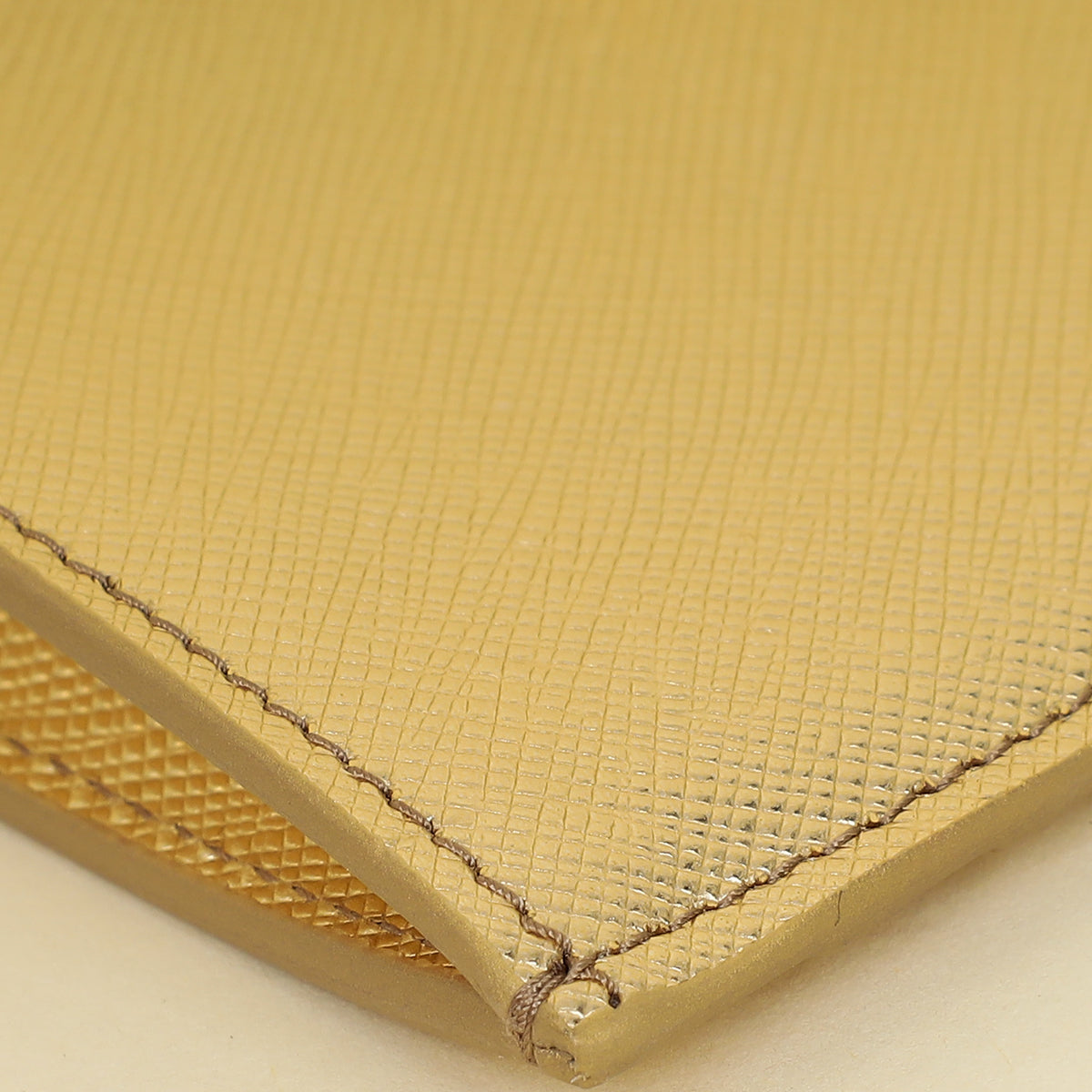 Prada Metallic Gold Zipped Card Holder-Prada-THE CLOSET