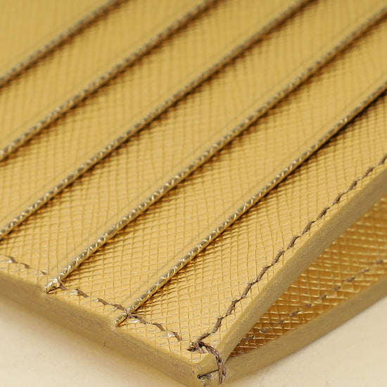 Prada Metallic Gold Zipped Card Holder-Prada-THE CLOSET