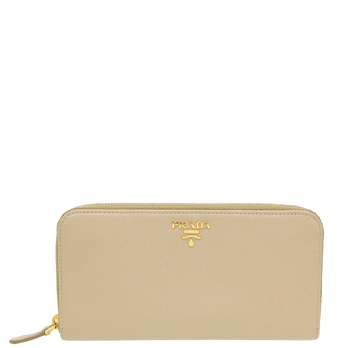 Prada Sabbia Metal Zip Wallet-Prada-THE CLOSET