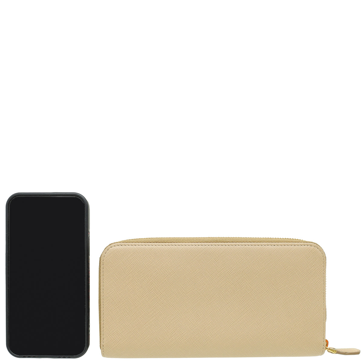 Prada Sabbia Metal Zip Wallet-Prada-THE CLOSET