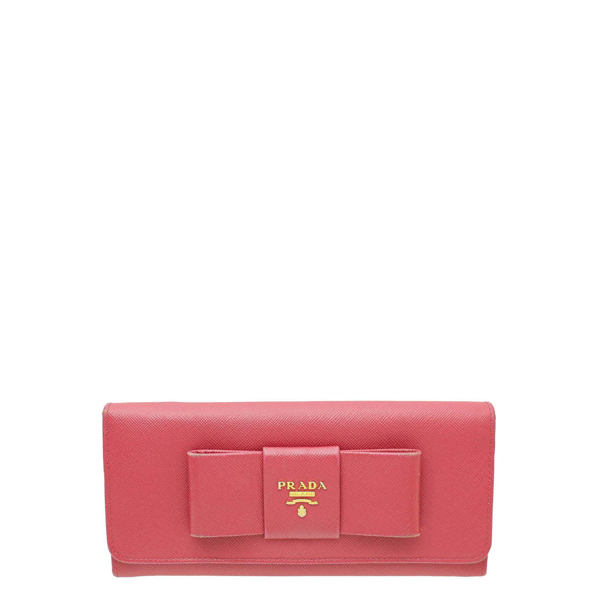 Prada Pink Lux Bow Continental Wallet-Prada-THE CLOSET